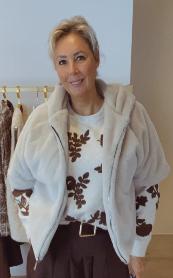 JAS COZY FAUX FUR SAND