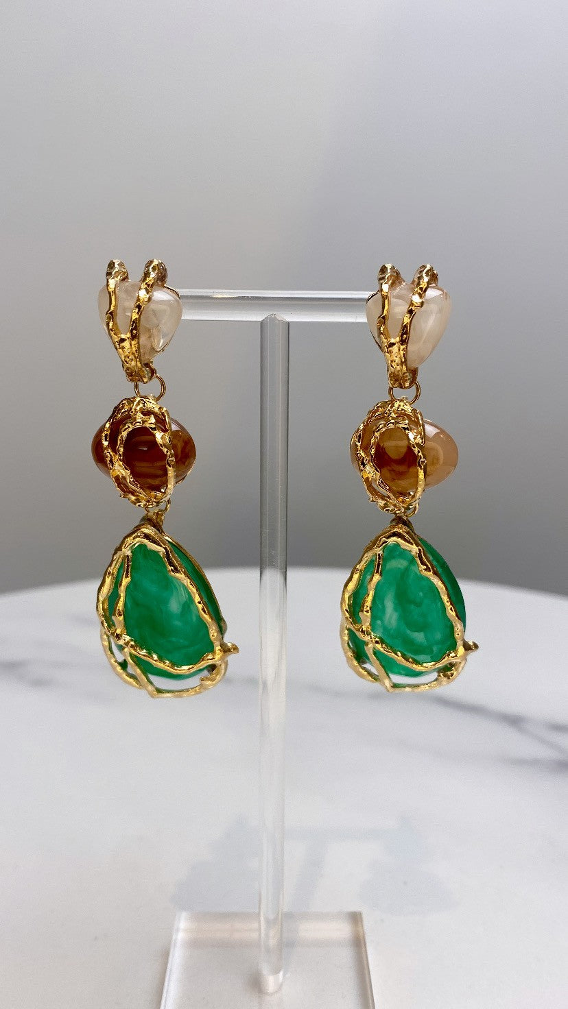 OORBELLEN BOHO GREEN